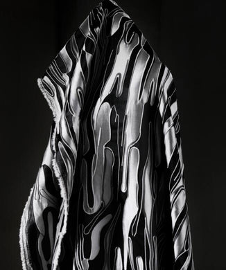 Black grey color jacquard fabric, jacket dress jacquard fabric, two-sided jacquard by the yard
