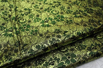 Green gold color jacquard fabric, brocade fabric, flower fabric, by the yard-59inches wide
