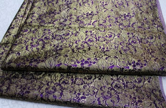 Purple brocade fabric, jacquard fabric, flower style brocade fabric, cosplay dress fabric, by the yard