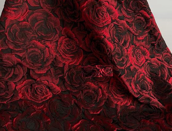 Wholesale-35%OFF-Fashion jacuqard fabric, rose style jacquard fabric, wedding fabric, by the yard