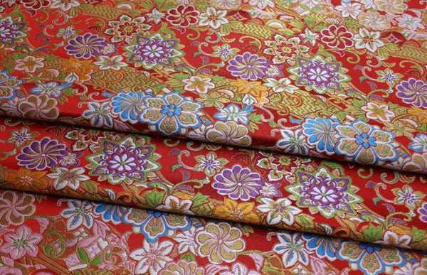 Color flower brocade fabric, jacquard fabric, by the yard