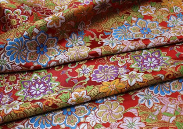 Color flower brocade fabric, jacquard fabric, by the yard