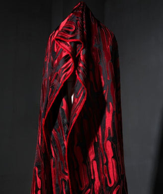 Black red color jacquard fabric, fashion pattern jacquard fabric, cosplay dress fabric,b ythe yard