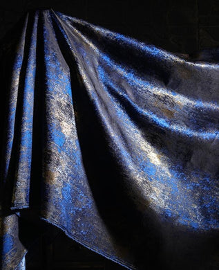 ON SALE, 40%OFF-Blue gold color jacquard fabric, wedding jacket fabric, fabric by the yard