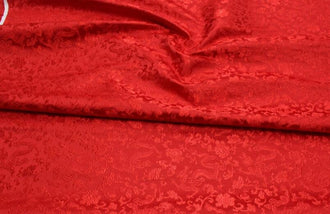 Red color brocade fabric, jacquard fabric, dragon style brocade fabric, cosplay dress fabric, by the yard