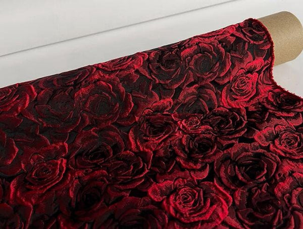 Wholesale-35%OFF-Fashion jacuqard fabric, rose style jacquard fabric, wedding fabric, by the yard