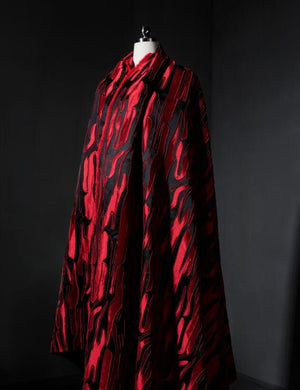 Black red color jacquard fabric, fashion pattern jacquard fabric, cosplay dress fabric,b ythe yard