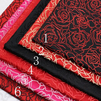 6 Color brocade fabric with rose pattern, jacquard fabric, cosplay dress fabric, by the yard