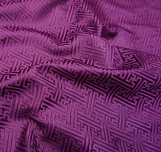 Purple brocade fabric, jacquard fabric, fabric by the yard