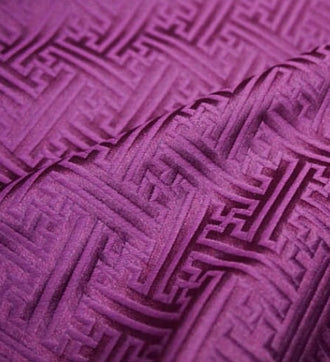 Purple brocade fabric, jacquard fabric, fabric by the yard