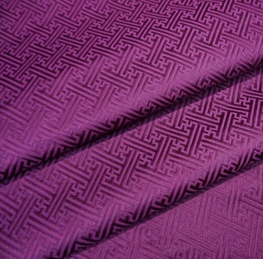 Purple brocade fabric, jacquard fabric, fabric by the yard