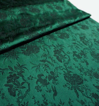 SALE, 30%OFF-Dark green color brocade fabric, jacquard fabric, bird and flower style brocade fabric, fabric by the yard
