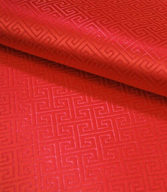 Red color brocade fabric, jacquard fabric, fabric by the yard