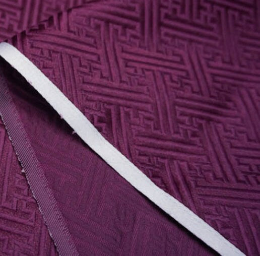 Purple brocade fabric, jacquard fabric, fabric by the yard