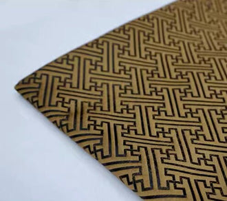 Bronze gold color with black pattern, brocade fabric, longevity brocade,  jacquard fabric by the yard