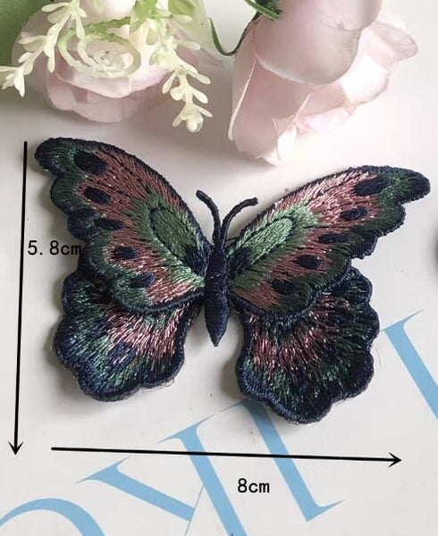 High quality double-layer 3D butterfly embroidery fabric patch flower patch dress Hanfu decorative patch hand sewing on