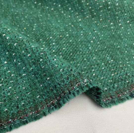 Spring and Autumn Fabric, Dark Green Color Wool Fabric, by the yard