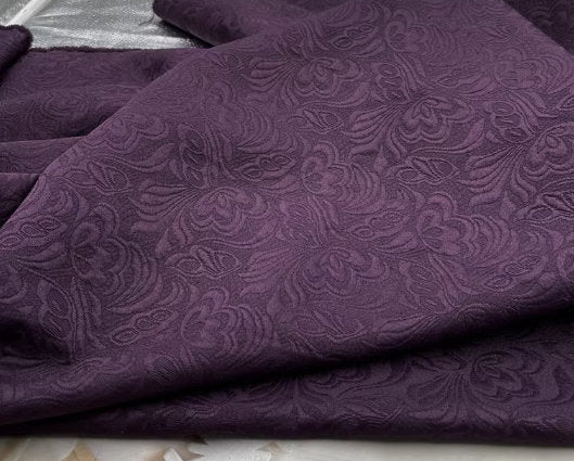 Sale,  Black/Purple/Off-white/Navy Blue Fabric, Embossed Style Jacquard Fabric, Wedding Dress, Brocade Fabric, For Party dress
