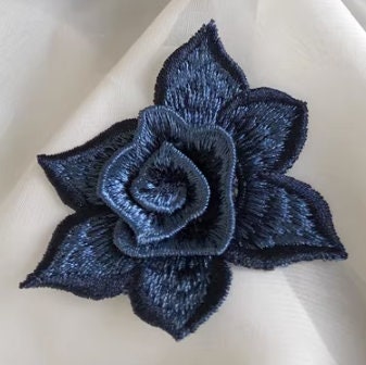 High quality double-layer 3D flower embroidery fabric patch dress Hanfu decorative patch hand sewing on