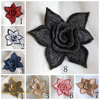 High quality double-layer 3D flower embroidery fabric patch dress Hanfu decorative patch hand sewing on