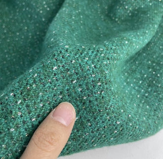 Spring and Autumn Fabric, Dark Green Color Wool Fabric, by the yard