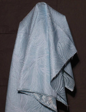 20%OFF-Blue jacquard fabric, texture double-sided jacquard fabric, wedding dress fabric, Hanfu dress designer fabric