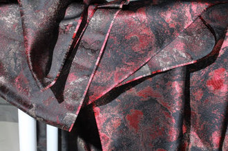 20%OFF-Fashion jacuqard fabric, black red  gold style jacquard fabric, wedding fabric, by the yard