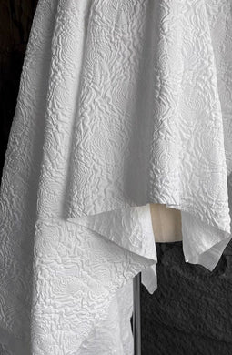 Black/Off-white Color Embossed jacquard 3D texture fabric pleated texture skirt jacket fabric, by the yard