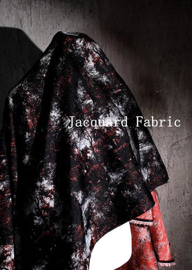 High quality jacquard fabric, black red gray color jacquard, wedding dress fabric, for cosplay
