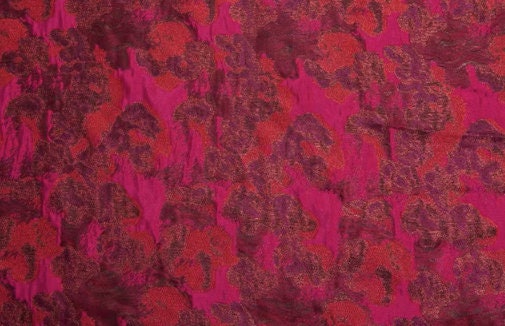 25%OFF-Dark red flower jacquard fabric, fashion jacquard fabric, by the yard