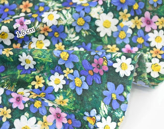 Spring and Summer Fabric Cotton Poplin Fabric Oil Painting Style Small Daisy Fabric Shirt Dress Half Skirt Fabric
