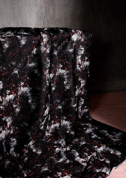 High quality jacquard fabric, black red gray color jacquard, wedding dress fabric, for cosplay