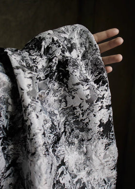 High quality jacquard fabric, black gray ink pattern texture jacquard fabric, wedding dress fabric, for cosplay