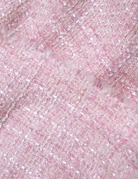 Custom listing-Pink white color fabric, woven tweed fabric, Autumn fabric, for 6 yards