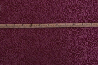 Purple red color brocade fabric, jacquard fabric, by the yard