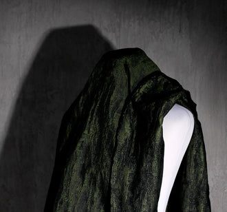Black and green color jacquard, wedding dress fabric, for cosplay