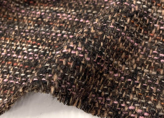 Vintage Fabric, Brown Mixed Color Wool Woven Fabric, Tweed Fabric, Autumn and Winter Fabric, Set Designer Fabric