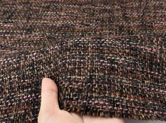 Vintage Fabric, Brown Mixed Color Wool Woven Fabric, Tweed Fabric, Autumn and Winter Fabric, Set Designer Fabric