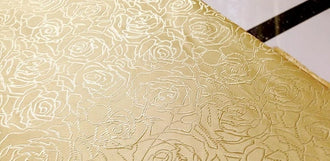 Golden brocade fabric with rose pattern, jacquard fabric, cosplay dress fabric, by the yard