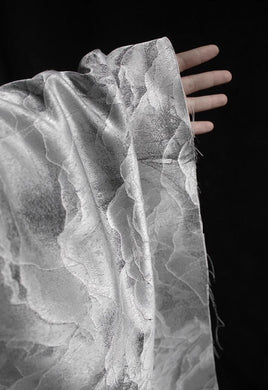 30%Off-Grey white color jacquard fabric, wedding jacket fabric, cosplay cloak fabric by the yard