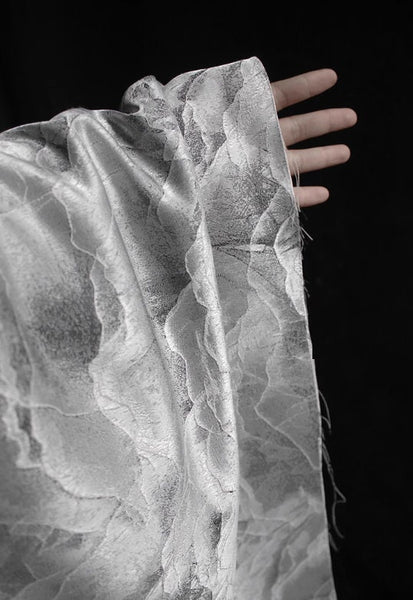 30%Off-Grey white color jacquard fabric, wedding jacket fabric, cosplay cloak fabric by the yard