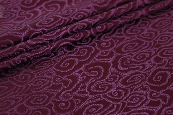 Purple red color brocade fabric, jacquard fabric, by the yard