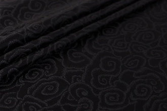 Black color brocade fabric, jacquard fabric, Tang-suit fabric by the yard