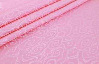 Pink color brocade fabric, jacquard fabric, by the yard