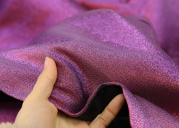 Rose red color jacquard fabric, Rainbow gradient jacquard fabric,  brocade fabric, stage decor background fabric