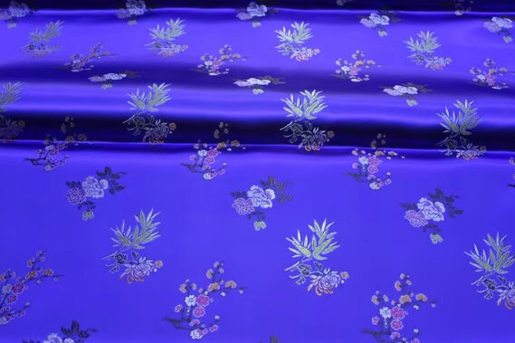 Chinese style red/green/blue/purple red color brocade satin fabric, cushion fabric, flower style fabric, beautiful meaning  pattern fabric