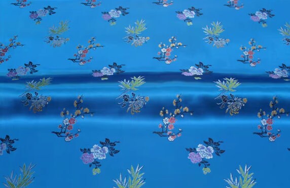 Chinese style red/green/blue/purple red color brocade satin fabric, cushion fabric, flower style fabric, beautiful meaning  pattern fabric