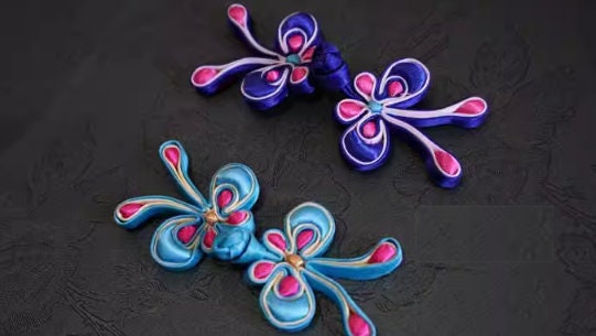 7 Color Butterfly Style Cheongsam Frog Buttons, Frog Closure, Fastener, Cheongsam Chinese knot Buttons,Handmade Sewing For 1 Pair