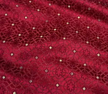 Chinese Traditional Auspicious Patterns Fabric, Dark Red Brocade Fabric, Jacquard Fabric, Lucky Pattern Fabric