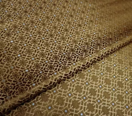 Chinese Traditional Auspicious Patterns Fabric, Brown yellow Brocade Fabric, Jacquard Fabric, Lucky Pattern Fabric